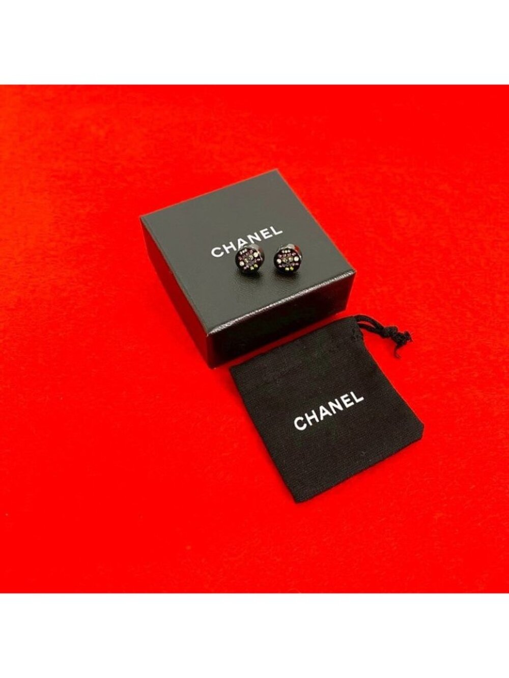 Chanel 11P Plastic Rhinestone Earrings Accessori